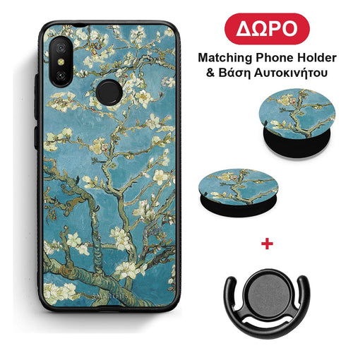 White Blossoms - Xiaomi Mi A2 Lite θήκη + Δώρο Phone Holder & Βάση Αυτοκινήτου
