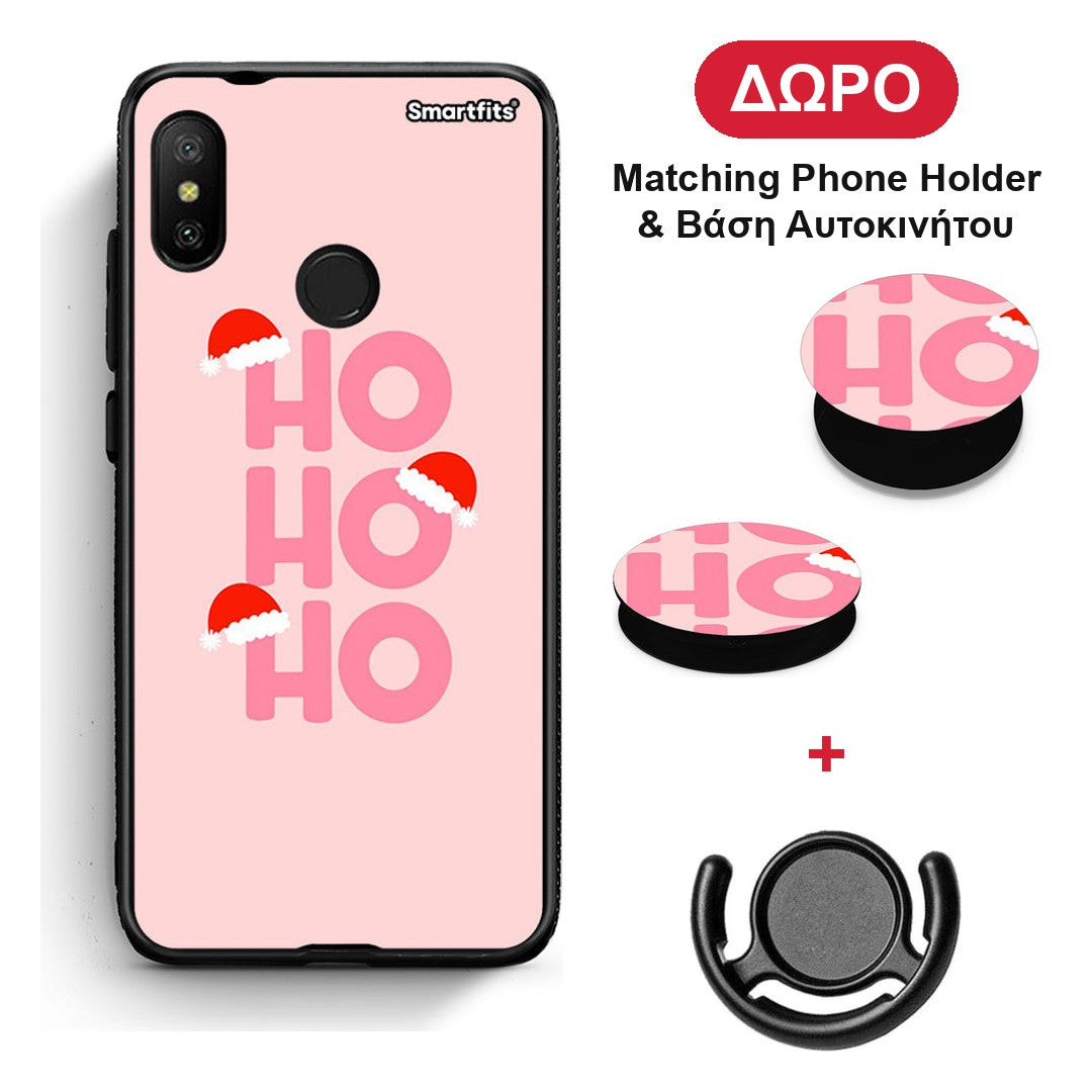 Xmas Ho Ho Ho - Xiaomi Mi A2 Lite θήκη + Δώρο Phone Holder & Βάση Αυτοκινήτου