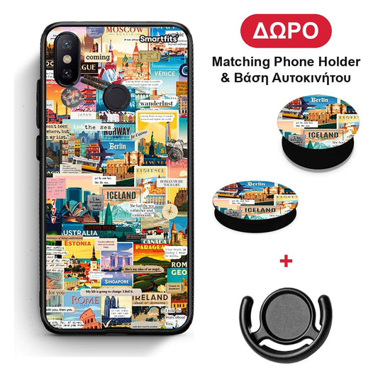 Live To Travel - Xiaomi Mi A2 θήκη + Δώρο Phone Holder & Βάση Αυτοκινήτου