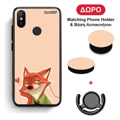 Nick Wilde And Judy Hopps Love 1 - Xiaomi Mi A2 θήκη + Δώρο Phone Holder & Βάση Αυτοκινήτου