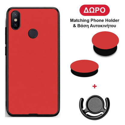 Poppy Red - Xiaomi Mi A2 θήκη + Δώρο Phone Holder & Βάση Αυτοκινήτου