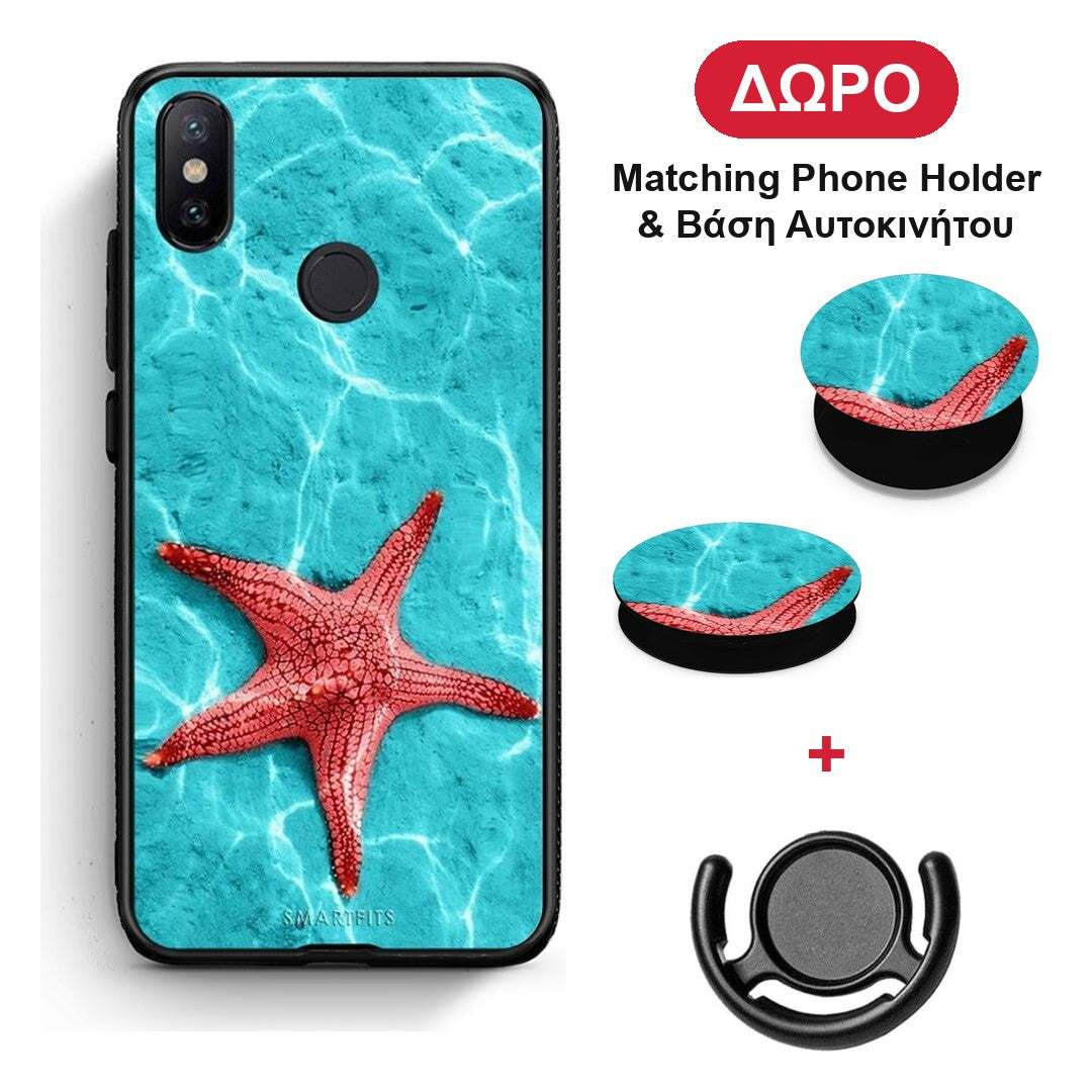 Red Starfish - Xiaomi Mi A2 θήκη + Δώρο Phone Holder & Βάση Αυτοκινήτου