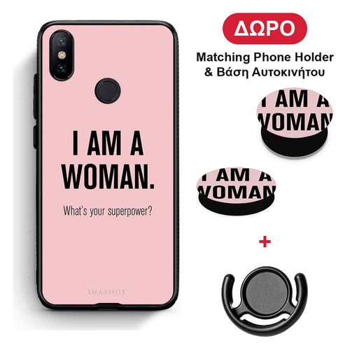 Superpower Woman - Xiaomi Mi A2 θήκη + Δώρο Phone Holder & Βάση Αυτοκινήτου