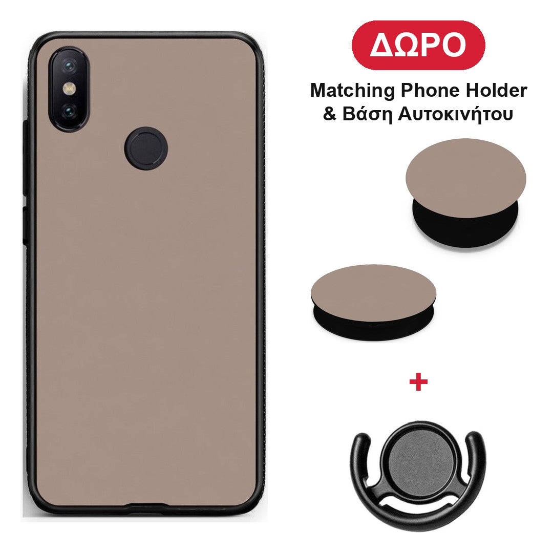 Warm Taupe - Xiaomi Mi A2 θήκη + Δώρο Phone Holder & Βάση Αυτοκινήτου