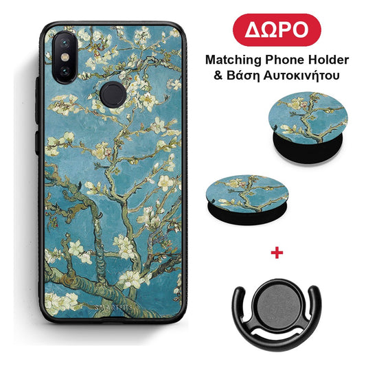 White Blossoms - Xiaomi Mi A2 θήκη + Δώρο Phone Holder & Βάση Αυτοκινήτου