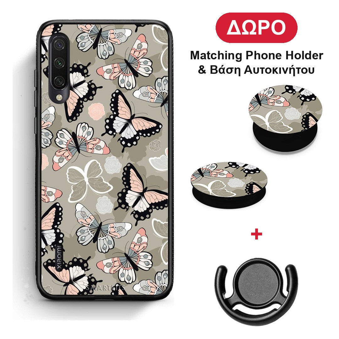 Boho Butterflies - Xiaomi Mi A3 θήκη + Δώρο Phone Holder & Βάση Αυτοκινήτου