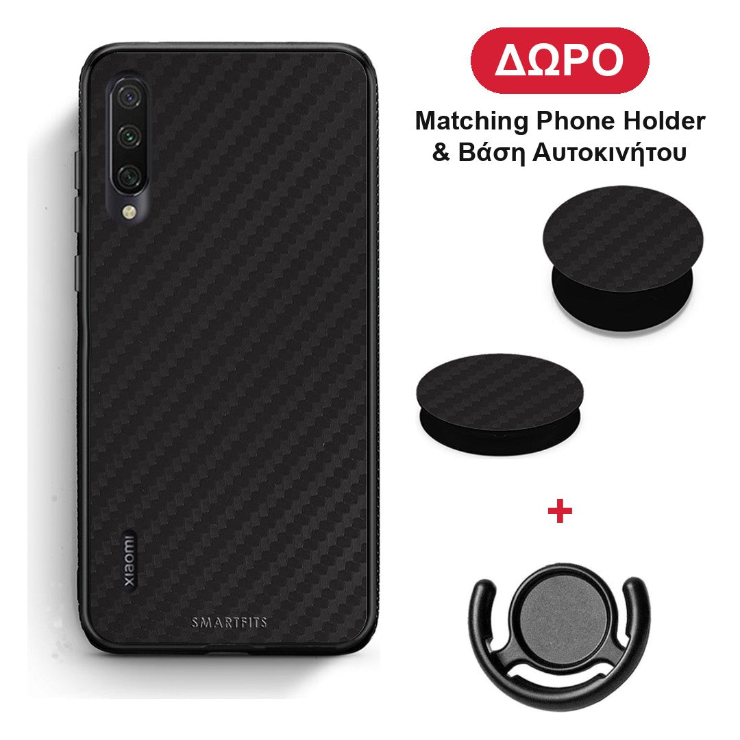 Carbon Black - Xiaomi Mi A3 θήκη + Δώρο Phone Holder & Βάση Αυτοκινήτου