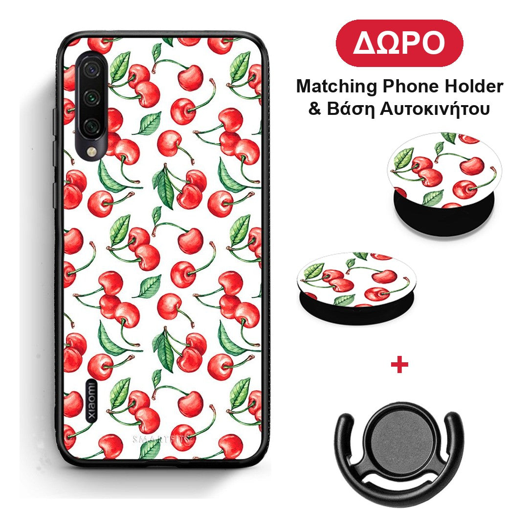 Cherry Summer - Xiaomi Mi A3 θήκη + Δώρο Phone Holder & Βάση Αυτοκινήτου
