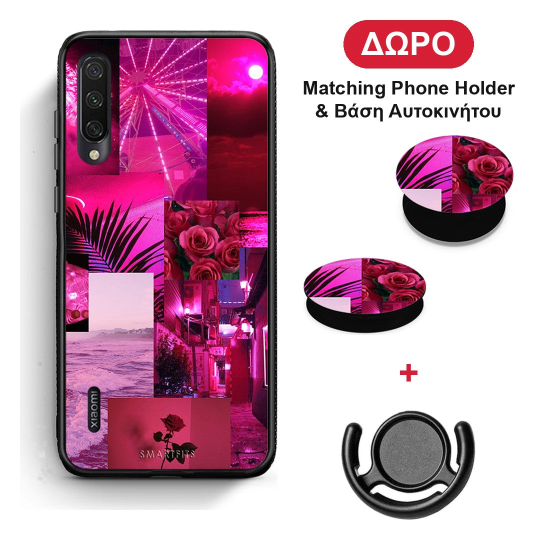 Collage Red Roses - Xiaomi Mi A3 θήκη + Δώρο Phone Holder & Βάση Αυτοκινήτου