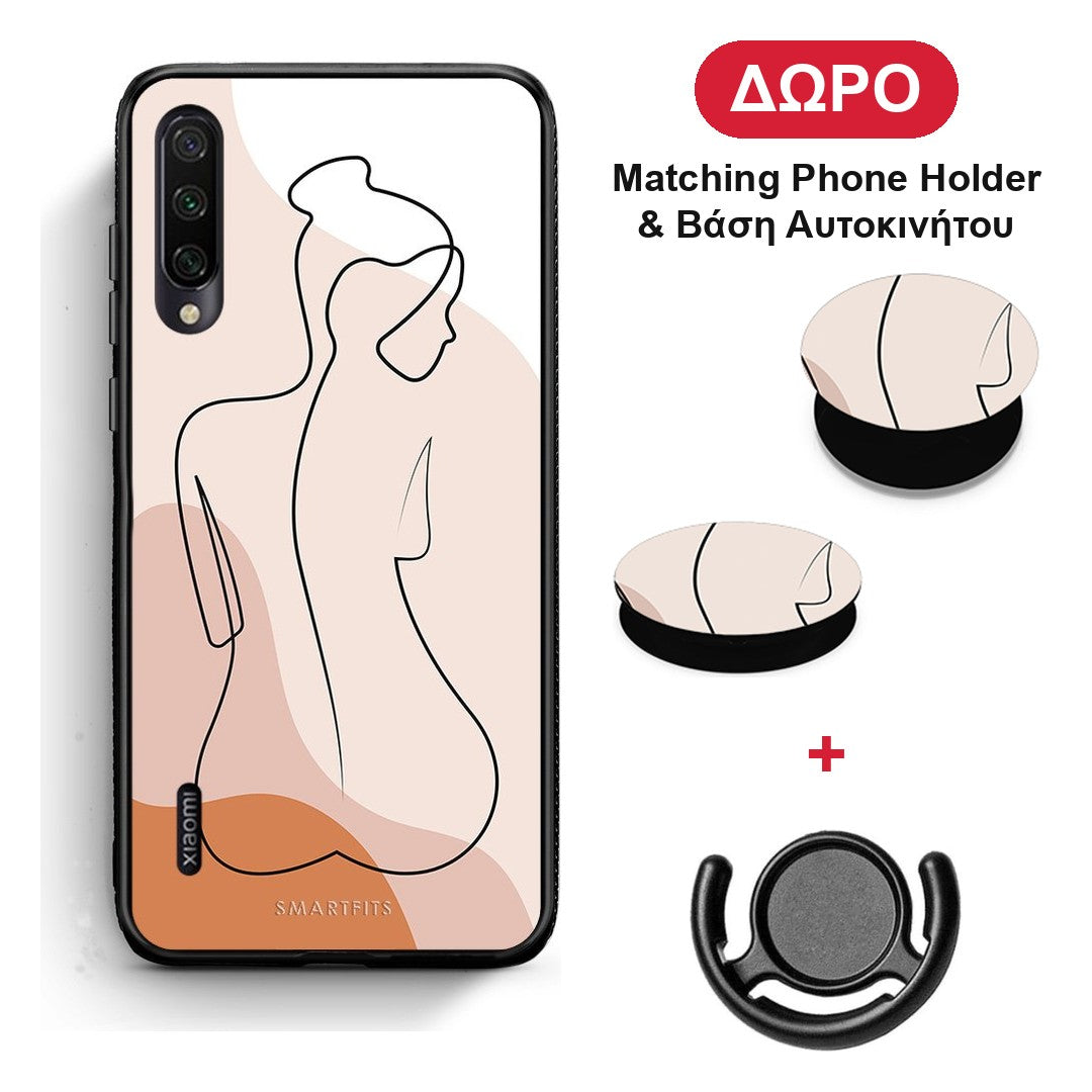 LineArt Woman - Xiaomi Mi A3 θήκη + Δώρο Phone Holder & Βάση Αυτοκινήτου