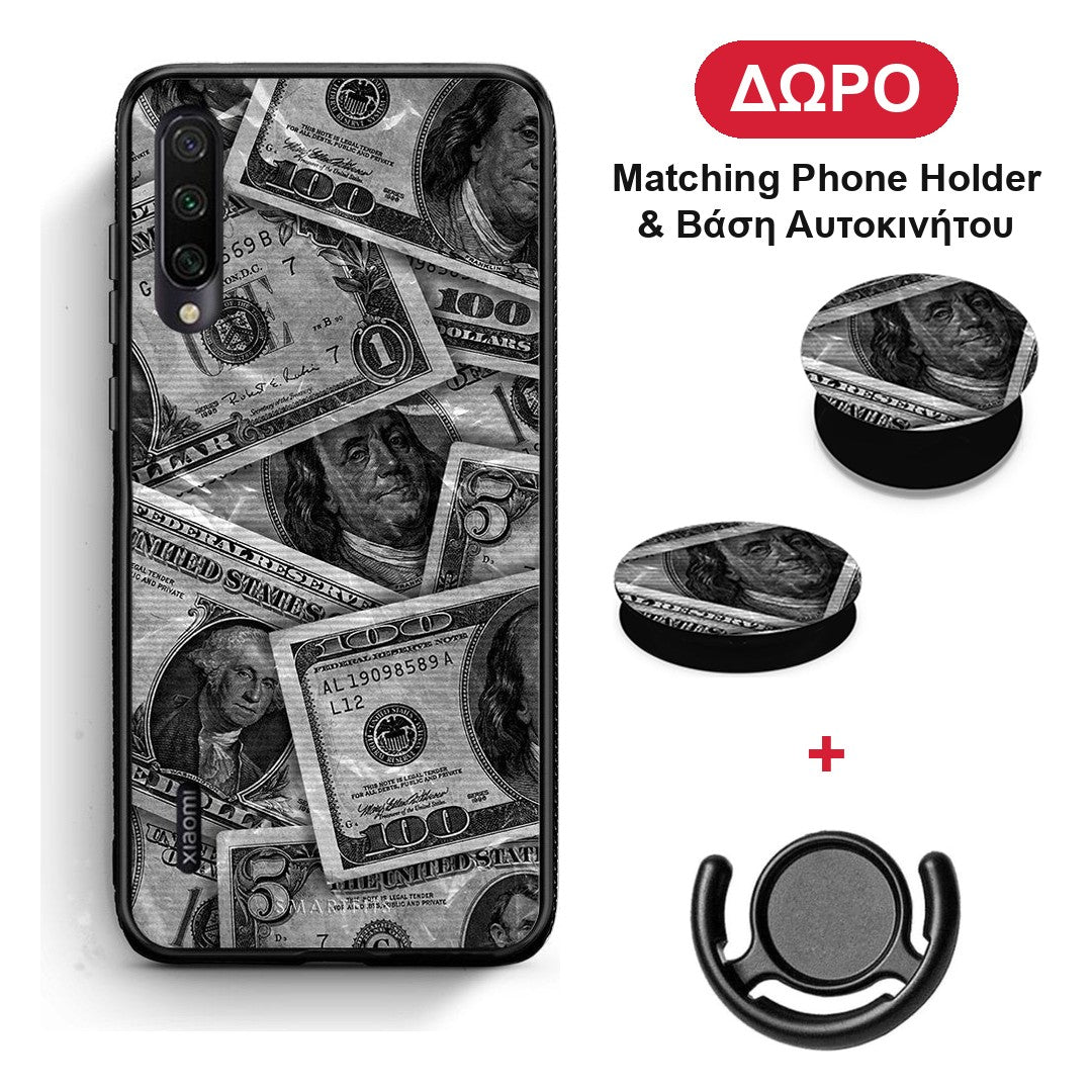 Money Dollars - Xiaomi Mi A3 θήκη + Δώρο Phone Holder & Βάση Αυτοκινήτου