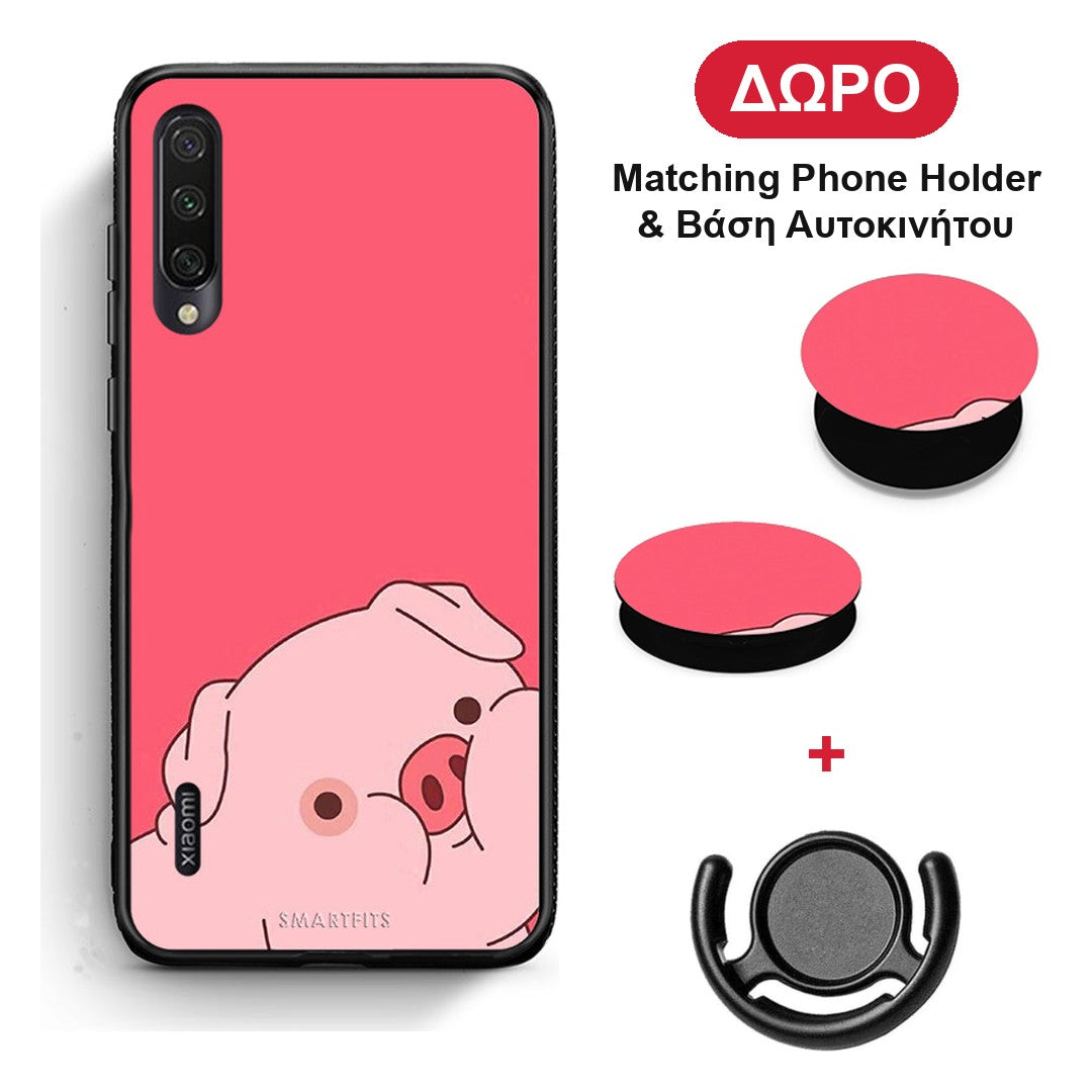 Pig Love 1 - Xiaomi Mi A3 θήκη + Δώρο Phone Holder & Βάση Αυτοκινήτου