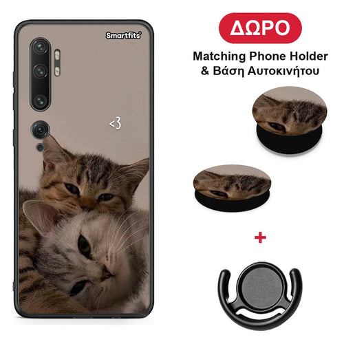 Cats In Love - Xiaomi Mi Note 10 / 10 Pro θήκη + Δώρο Phone Holder & Βάση Αυτοκινήτου