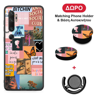 Collage Bitchin - Xiaomi Mi Note 10 / 10 Pro θήκη + Δώρο Phone Holder & Βάση Αυτοκινήτου