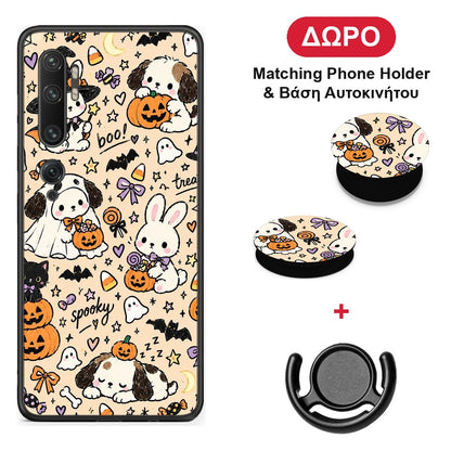 Halloween Puppies and Friends on Cream - Xiaomi Mi Note 10 / 10 Pro θήκη + Δώρο Phone Holder & Βάση Αυτοκινήτου