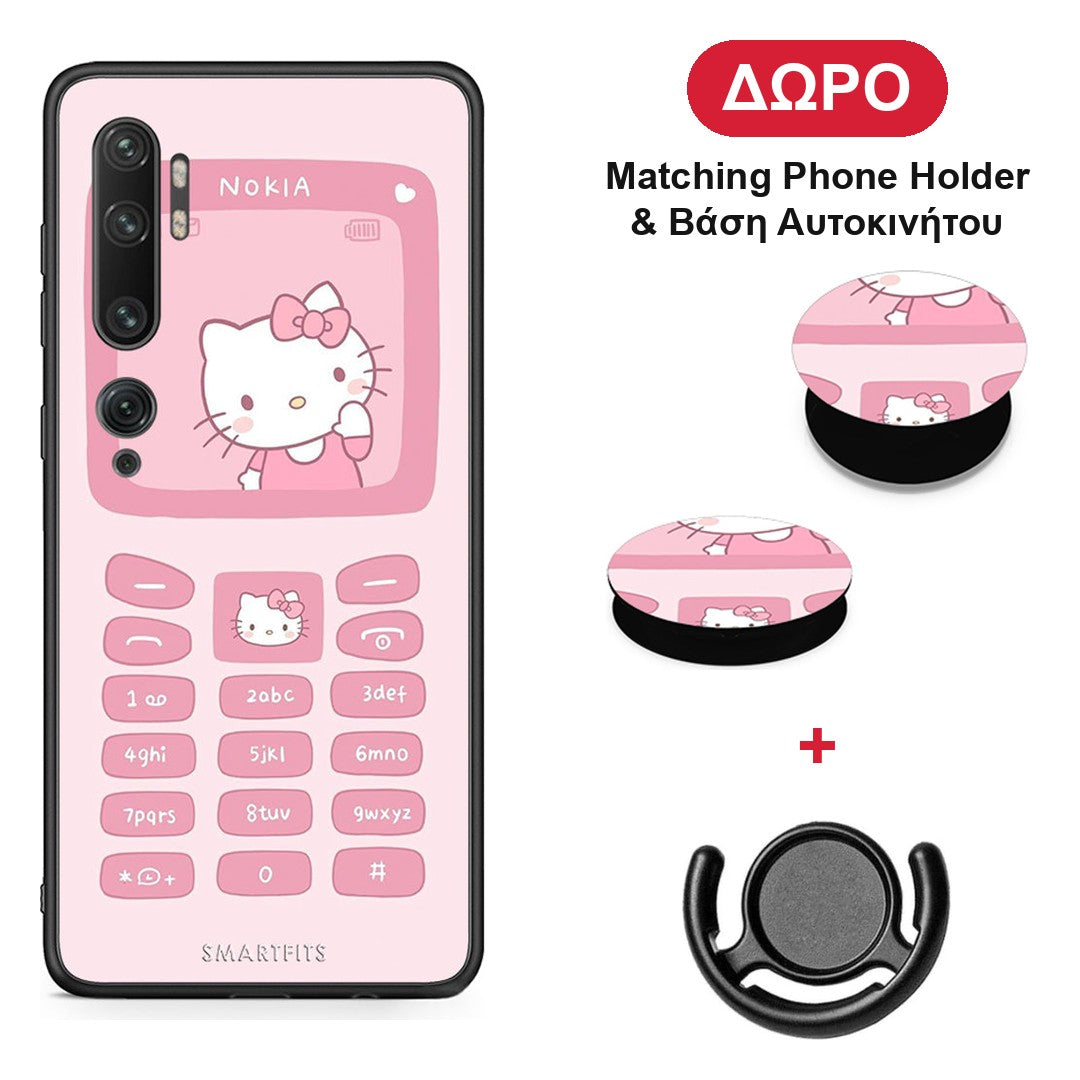 Hello Kitten - Xiaomi Mi Note 10 / 10 Pro θήκη + Δώρο Phone Holder & Βάση Αυτοκινήτου