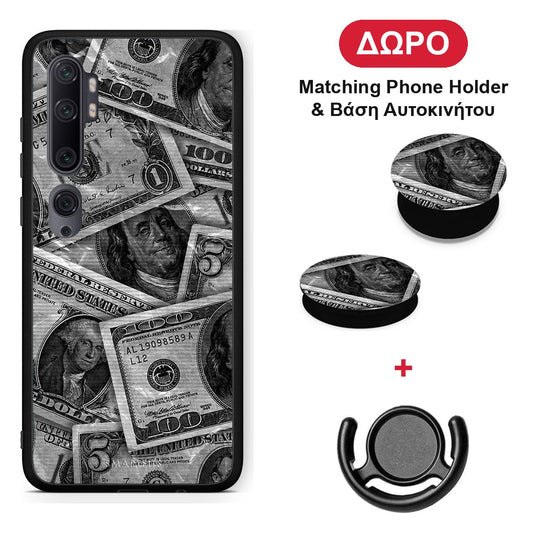 Money Dollars - Xiaomi Mi Note 10 / 10 Pro θήκη + Δώρο Phone Holder & Βάση Αυτοκινήτου