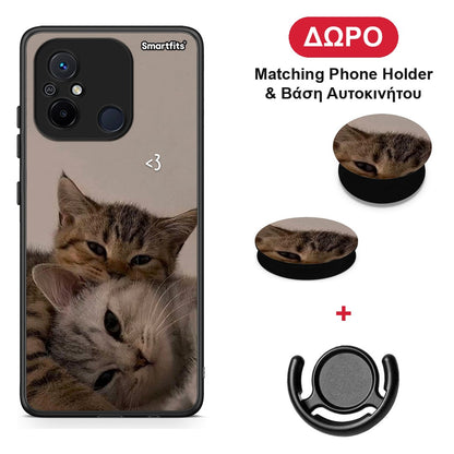 Cats In Love - Xiaomi Poco C55 θήκη + Δώρο Phone Holder & Βάση Αυτοκινήτου