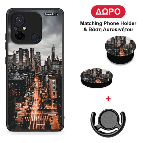 City Lights - Xiaomi Poco C55 θήκη + Δώρο Phone Holder & Βάση Αυτοκινήτου
