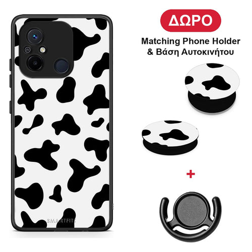Cow Print - Xiaomi Poco C55 θήκη + Δώρο Phone Holder & Βάση Αυτοκινήτου