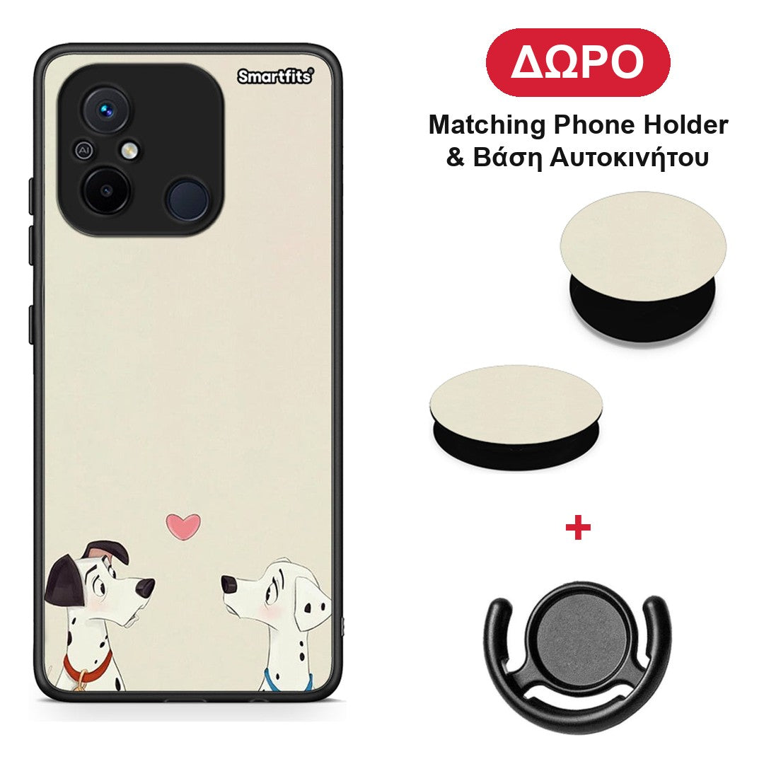 Dalmatians Love - Xiaomi Poco C55 θήκη + Δώρο Phone Holder & Βάση Αυτοκινήτου