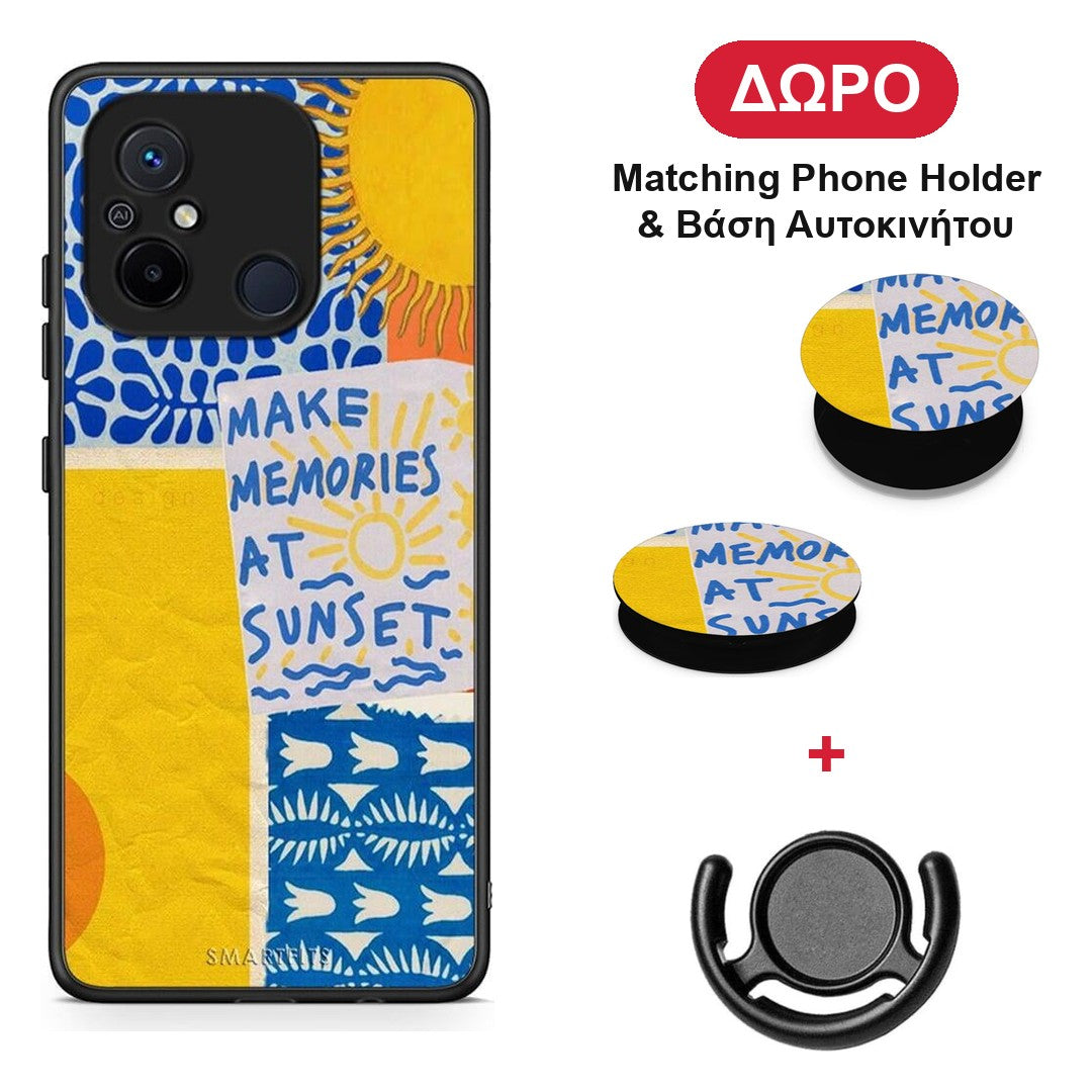 Sunset Memories - Xiaomi Poco C55 θήκη + Δώρο Phone Holder & Βάση Αυτοκινήτου