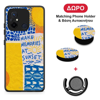 Sunset Memories - Xiaomi Poco C55 θήκη + Δώρο Phone Holder & Βάση Αυτοκινήτου