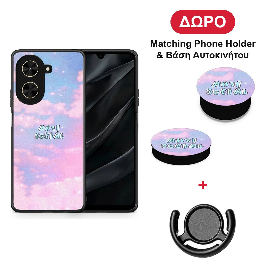 Anti Social - Xiaomi Poco C71 θήκη + Δώρο Phone Holder & Βάση Αυτοκινήτου