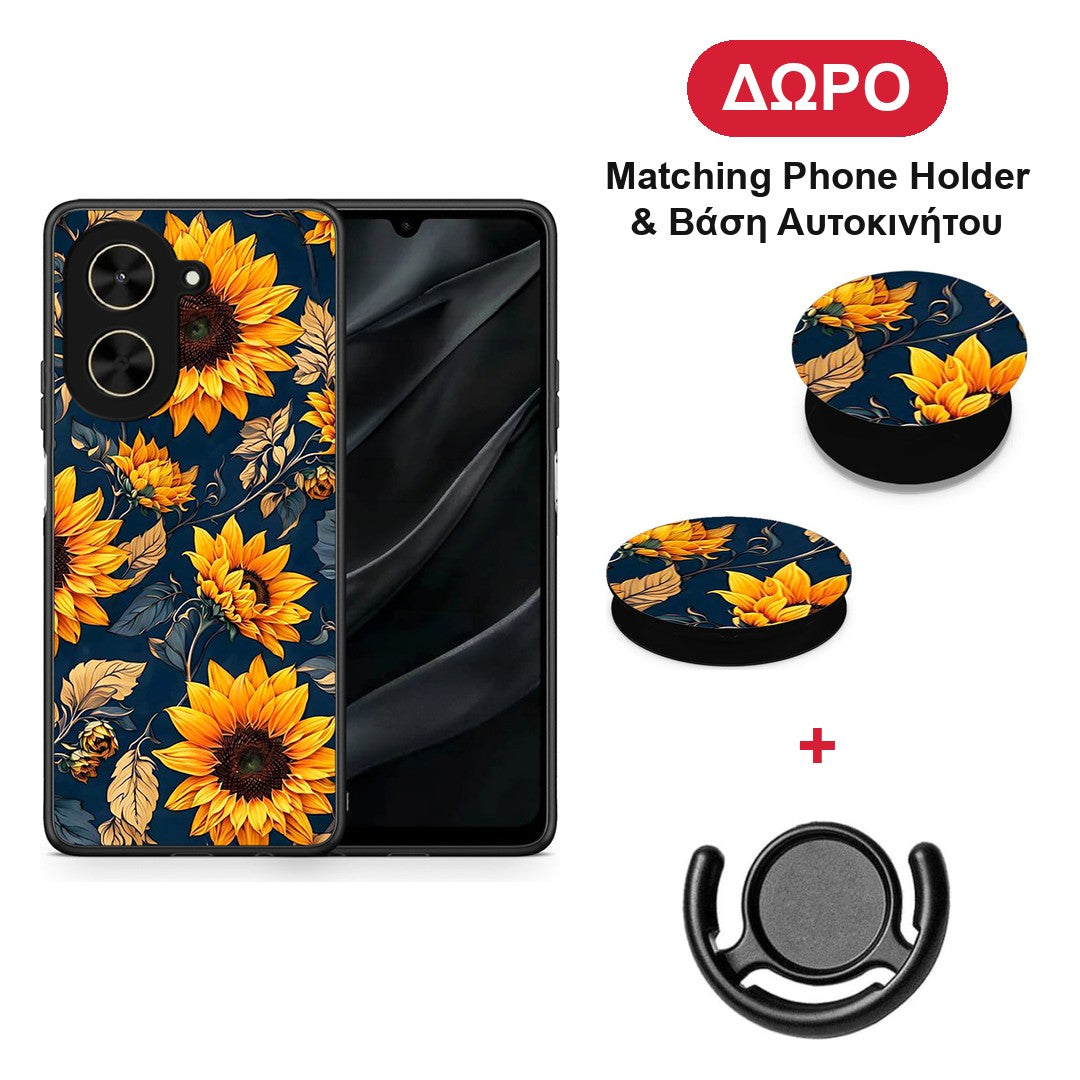 Autumn Sunflowers - Xiaomi Poco C71 θήκη + Δώρο Phone Holder & Βάση Αυτοκινήτου