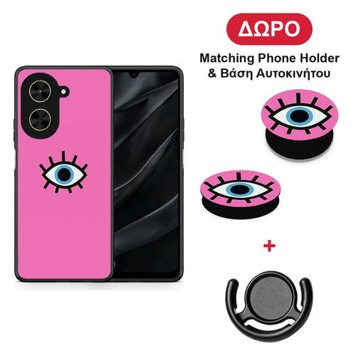 Blue Eye Pink - Xiaomi Poco C71 θήκη + Δώρο Phone Holder & Βάση Αυτοκινήτου
