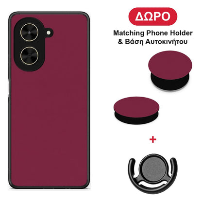 Burgundy - Xiaomi Poco C71 θήκη + Δώρο Phone Holder & Βάση Αυτοκινήτου