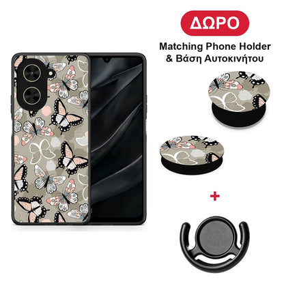 Boho Butterflies - Xiaomi Poco C71 θήκη + Δώρο Phone Holder & Βάση Αυτοκινήτου