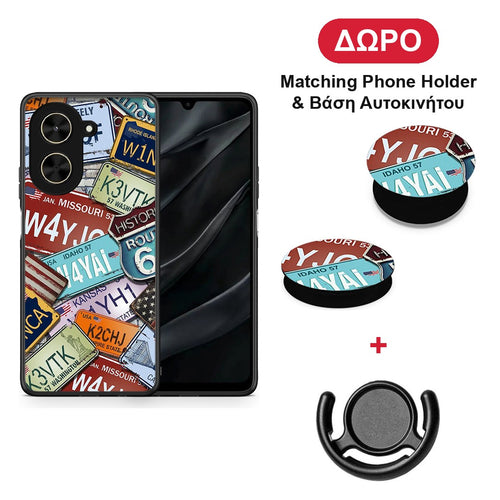 Car Plates - Xiaomi Poco C71 θήκη + Δώρο Phone Holder & Βάση Αυτοκινήτου