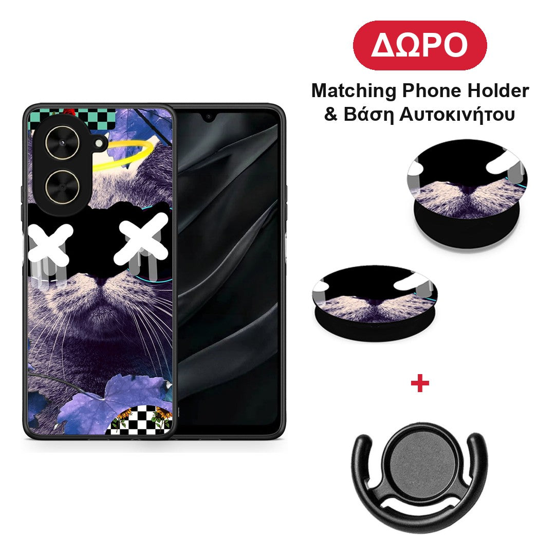 Cat Collage - Xiaomi Poco C71 θήκη + Δώρο Phone Holder & Βάση Αυτοκινήτου