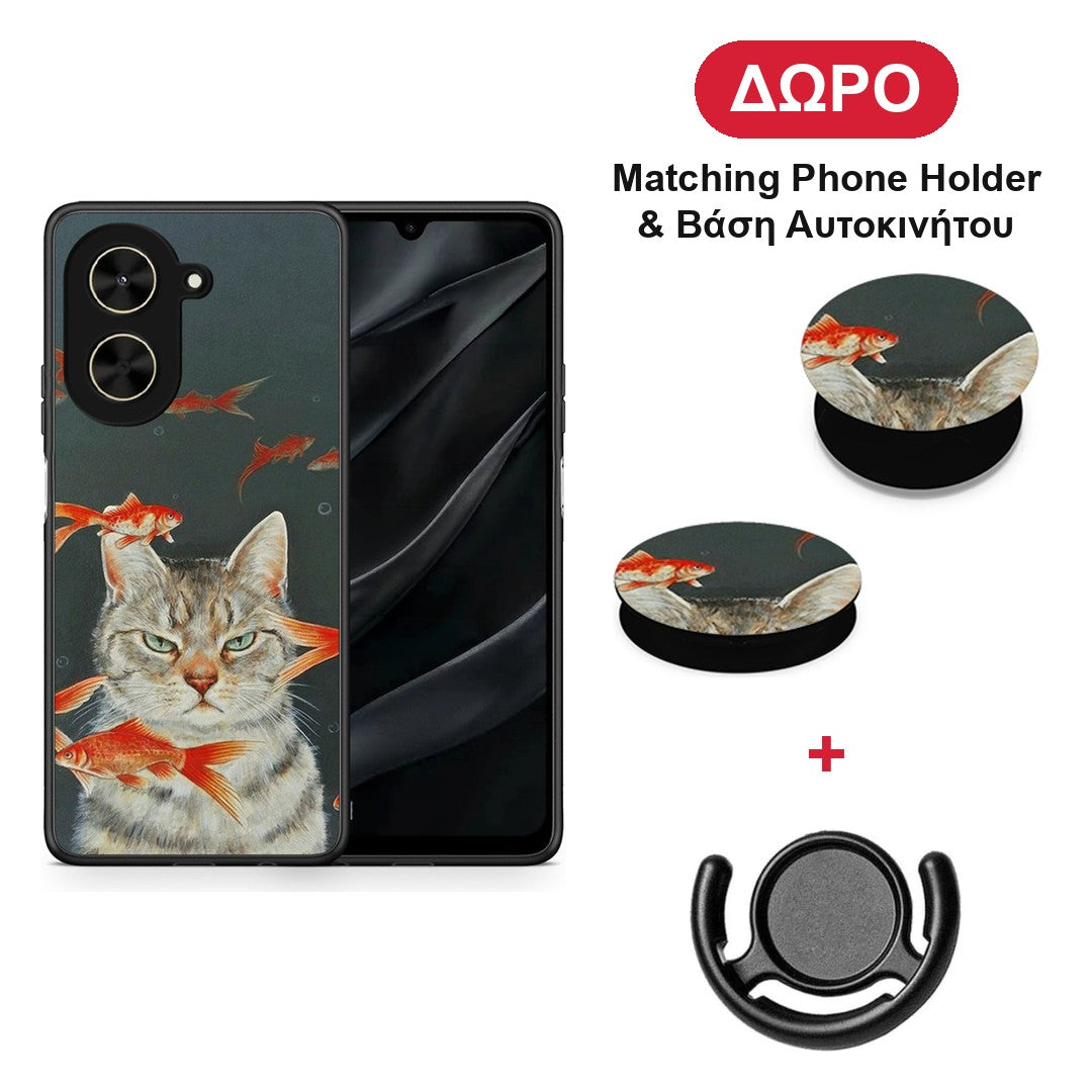 Cat Goldfish - Xiaomi Poco C71 θήκη + Δώρο Phone Holder & Βάση Αυτοκινήτου