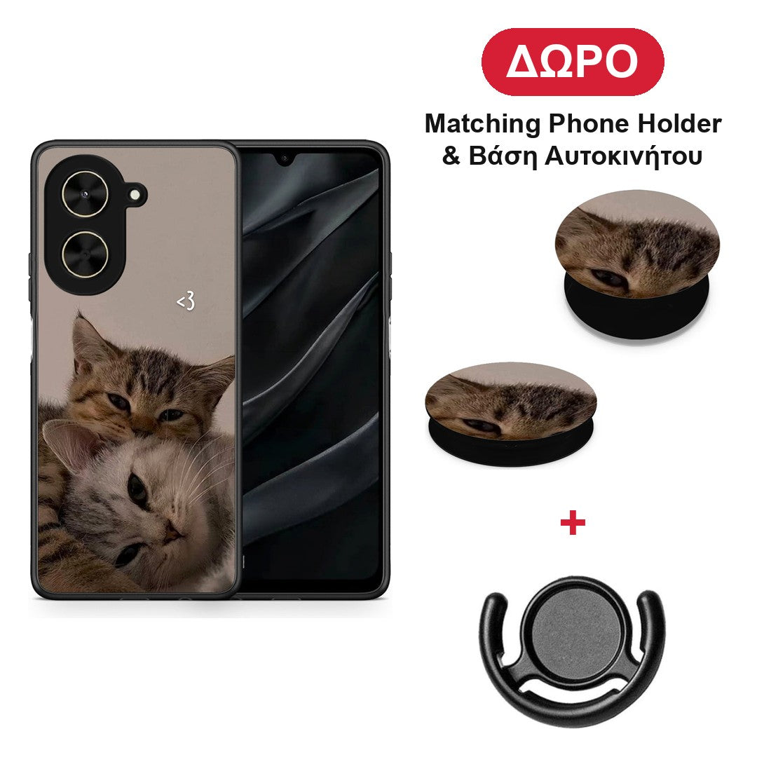 Cats In Love - Xiaomi Poco C71 θήκη + Δώρο Phone Holder & Βάση Αυτοκινήτου