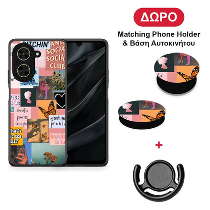 Collage Bitchin - Xiaomi Poco C71 θήκη + Δώρο Phone Holder & Βάση Αυτοκινήτου
