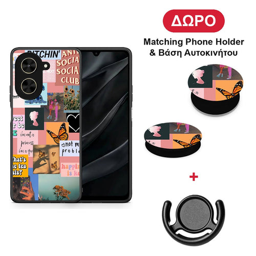 Collage Bitchin - Xiaomi Poco C71 θήκη + Δώρο Phone Holder & Βάση Αυτοκινήτου