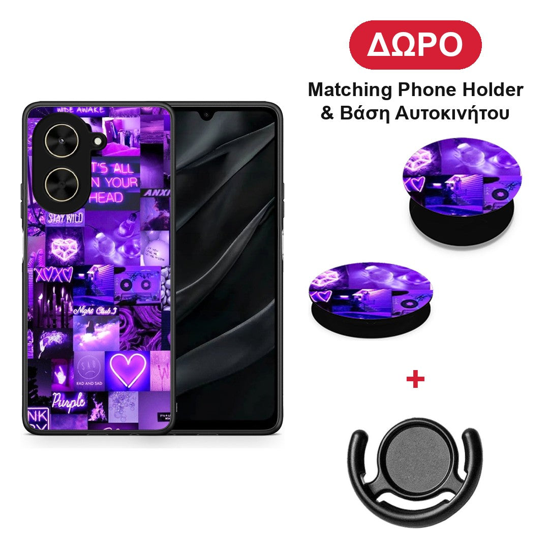 Collage Stay Wild - Xiaomi Poco C71 θήκη + Δώρο Phone Holder & Βάση Αυτοκινήτου