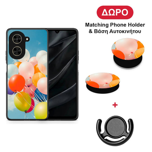 Colorful Balloons - Xiaomi Poco C71 θήκη + Δώρο Phone Holder & Βάση Αυτοκινήτου