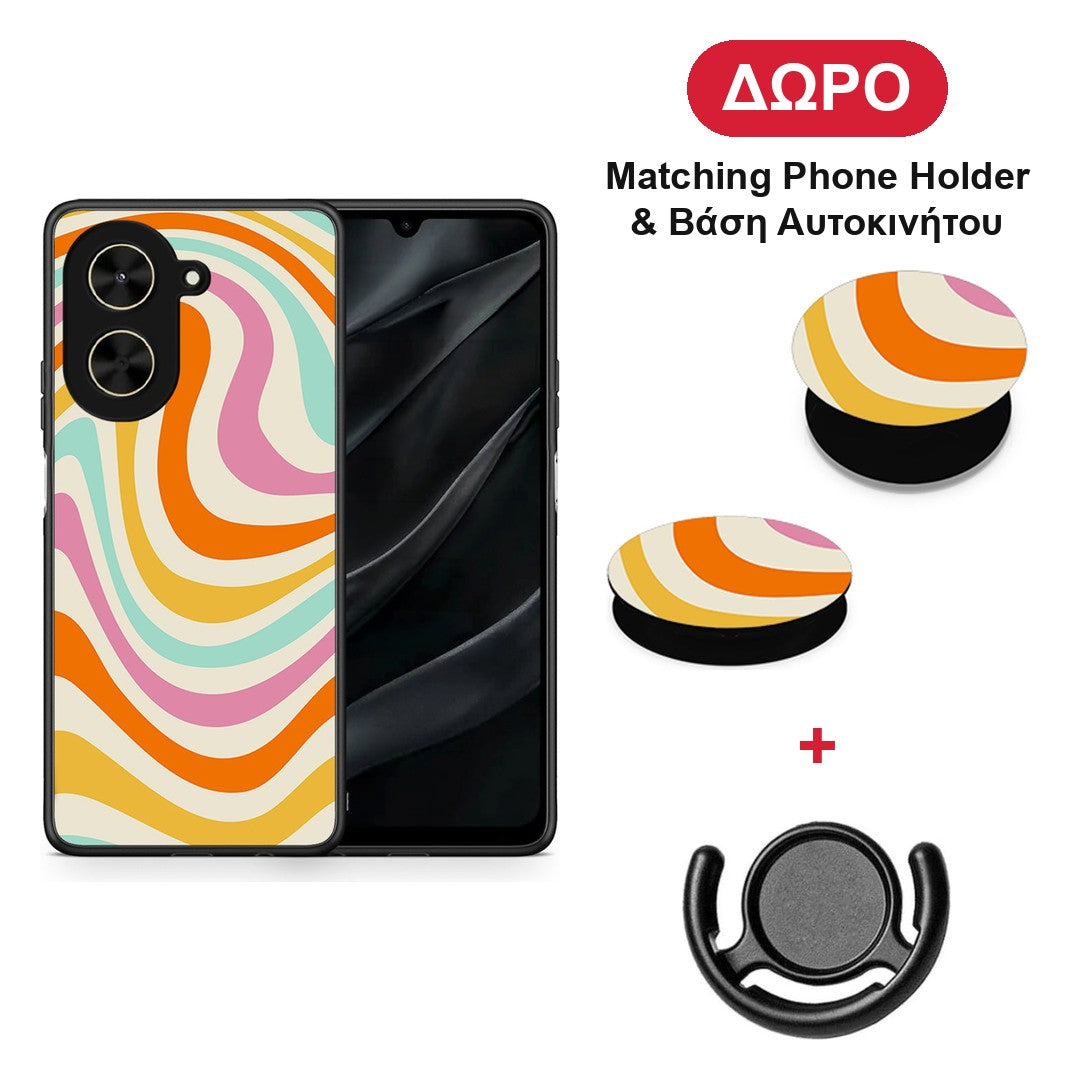Colourful Waves - Xiaomi Poco C71 θήκη + Δώρο Phone Holder & Βάση Αυτοκινήτου