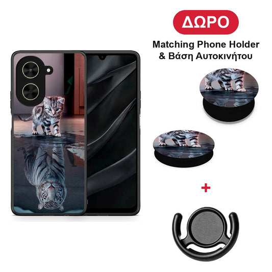 Cute Tiger - Xiaomi Poco C71 θήκη + Δώρο Phone Holder & Βάση Αυτοκινήτου