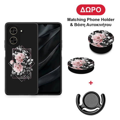Flower Frame - Xiaomi Poco C71 θήκη + Δώρο Phone Holder & Βάση Αυτοκινήτου