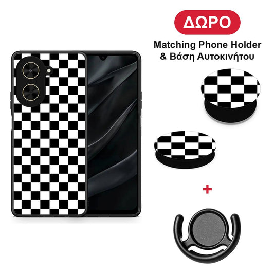 Geometric Squares - Xiaomi Poco C71 θήκη + Δώρο Phone Holder & Βάση Αυτοκινήτου