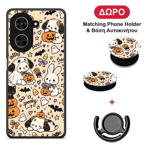Halloween Puppies and Friends on Cream - Xiaomi Poco C71 θήκη + Δώρο Phone Holder & Βάση Αυτοκινήτου