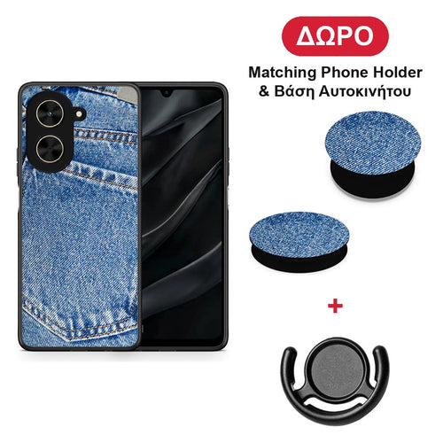 Jeans Pocket - Xiaomi Poco C71 θήκη + Δώρο Phone Holder & Βάση Αυτοκινήτου