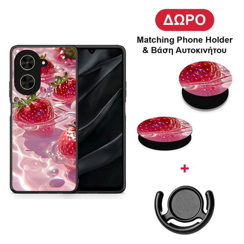 Juicy Strawberries - Xiaomi Poco C71 θήκη + Δώρο Phone Holder & Βάση Αυτοκινήτου