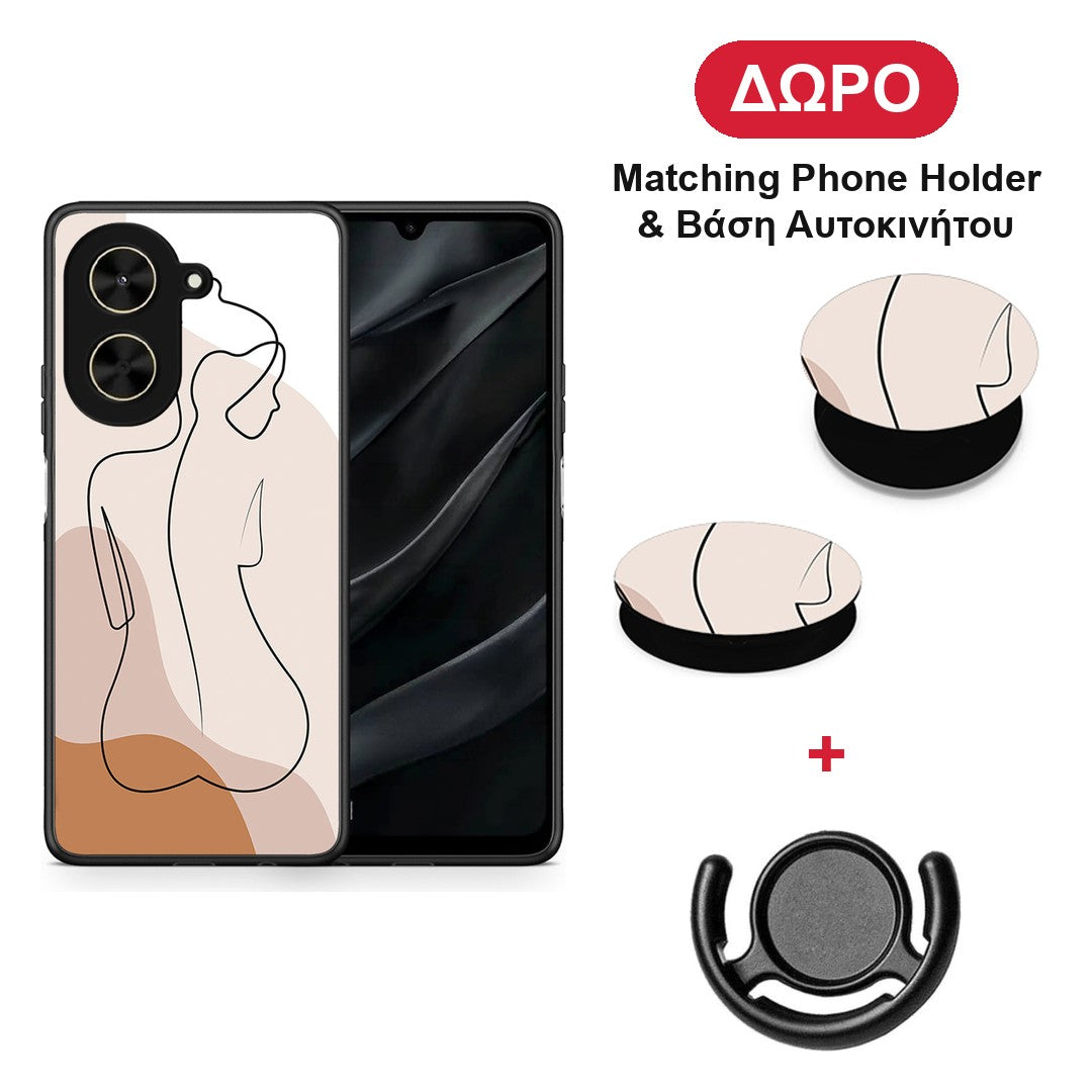 LineArt Woman - Xiaomi Poco C71 θήκη + Δώρο Phone Holder & Βάση Αυτοκινήτου