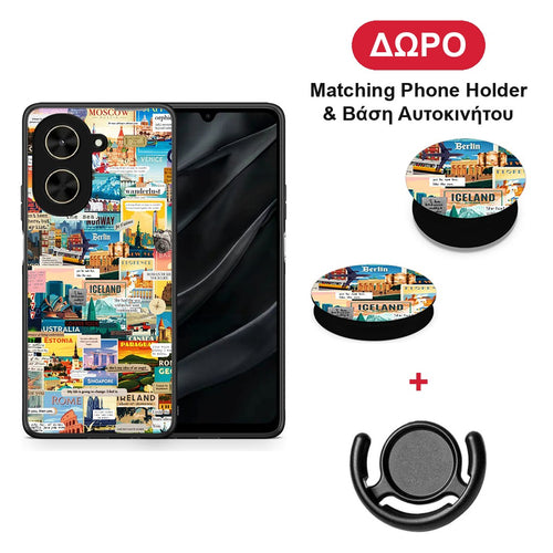 Live To Travel - Xiaomi Poco C71 θήκη + Δώρο Phone Holder & Βάση Αυτοκινήτου
