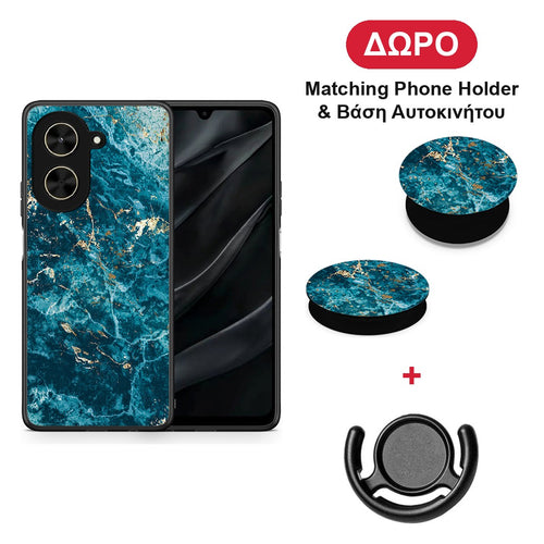 Marble Blue - Xiaomi Poco C71 θήκη + Δώρο Phone Holder & Βάση Αυτοκινήτου